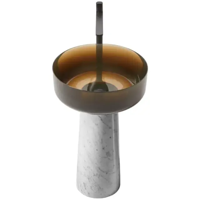 Раковина Antonio Lupi ALBUME ALBUME12+ALBUME21 раковина-CRISTALMOOD BRONZO, пьедестал-MARMO BIANCO CARRARA