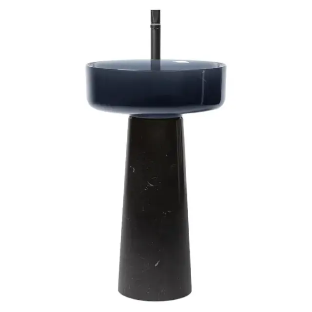 Раковина Antonio Lupi ALBUME ALBUME12+ALBUME21 раковина-CRISTALMOOD NOTTURNO, пьедестал-MARMO NERO MARQUINIA