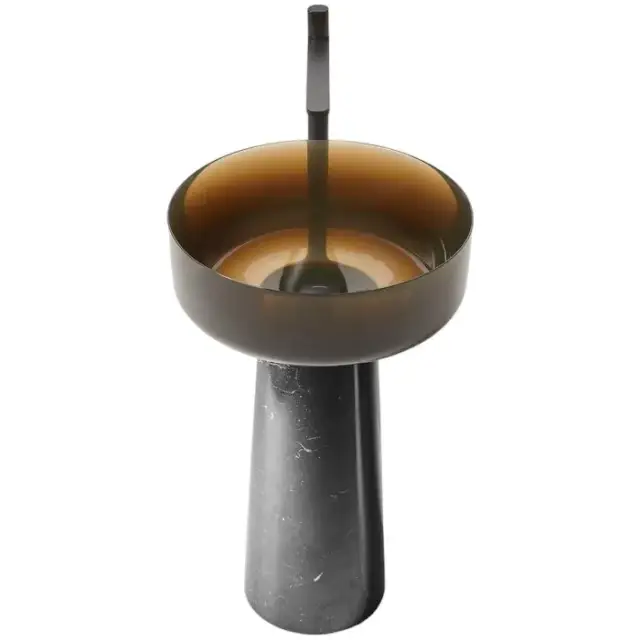 Раковина Antonio Lupi ALBUME ALBUME12+ALBUME21 раковина-CRISTALMOOD BRONZO, пьедестал-MARMO NERO MARQUINIA