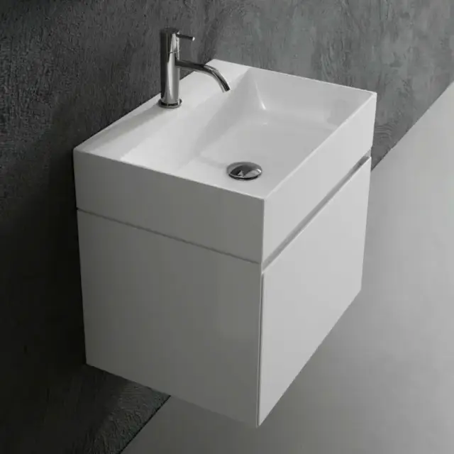 Комплект мебели с раковиной Antonio Lupi GESTO GESTOMOOD54+GESTO12454 BIANCO GOFFRATO-506/FLUMOOD белый