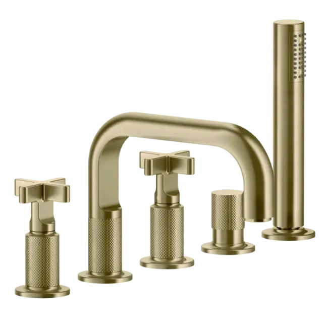 Смеситель для ванны Gessi INCISO 58140#727 цвет-браш.латунь PVD