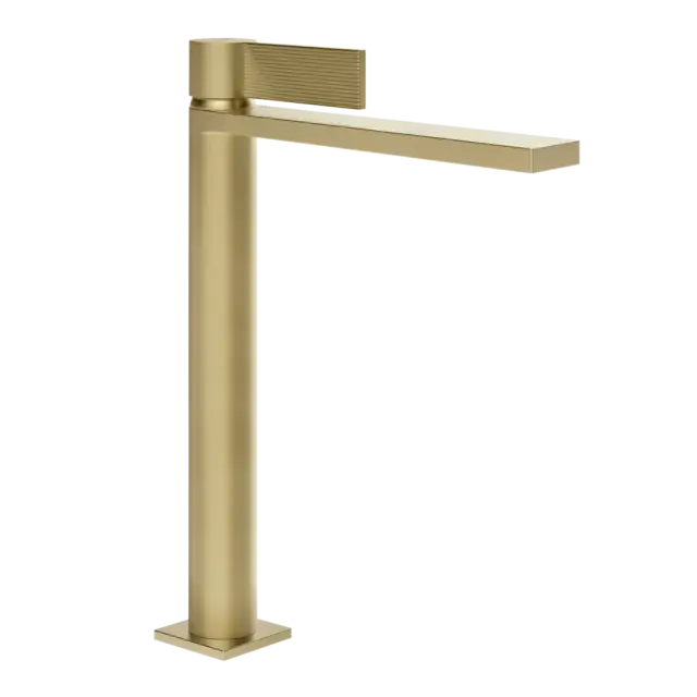 Смеситель для раковины Gessi INVERSO RIGATO 73553#727 цвет-браш.латунь PVD