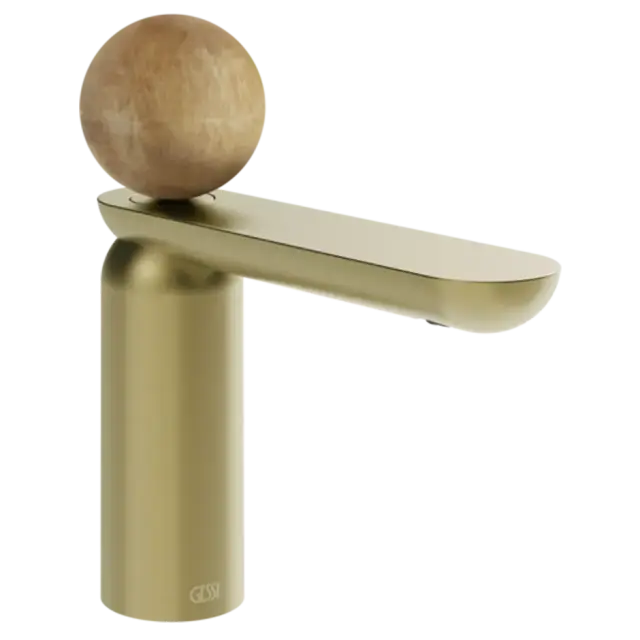 Смеситель для раковины Gessi Perle 74302#727 цвет-браш.латунь PVD/Onice Cola