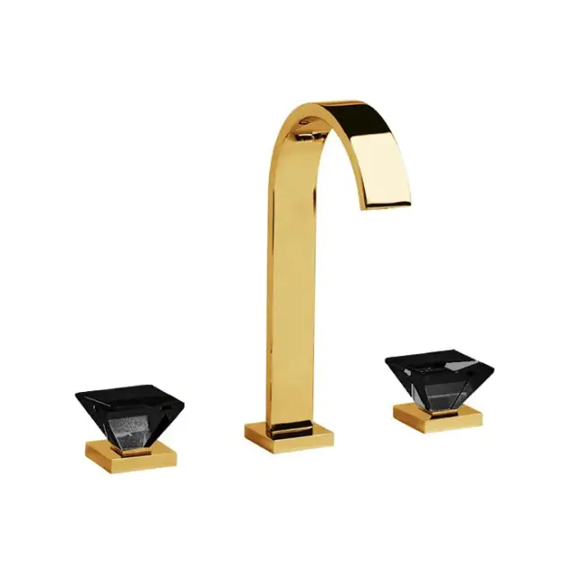 Смеситель для раковины Jorger EMPIRE ROYAL CRYSTAL 627.30.300.020-12 gold/black crystal