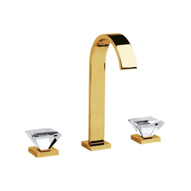 Смеситель для раковины Jorger EMPIRE ROYAL CRYSTAL 627.30.300.020-11 gold/crystal clear