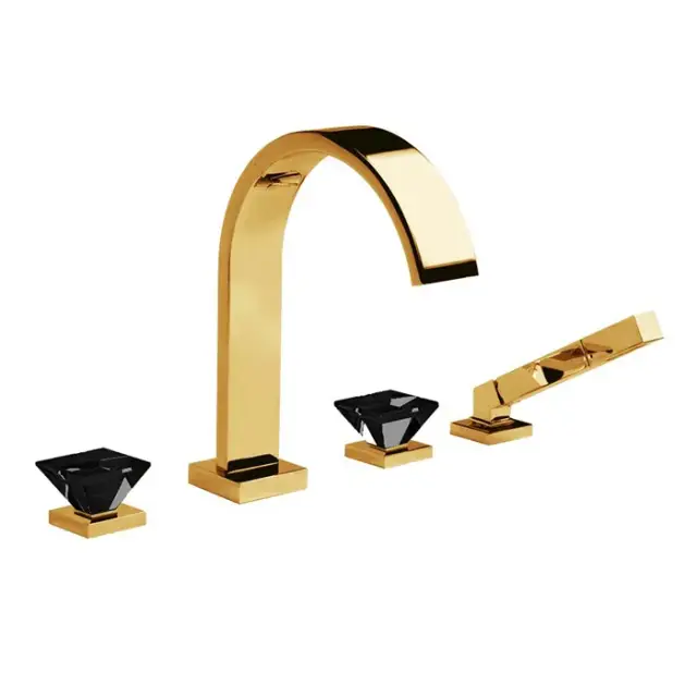 Смеситель для ванны Jorger EMPIRE ROYAL CRYSTAL 626.40.100.020-12 gold/black crystal