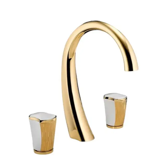 Смеситель для раковины THG Infini White Porcelain with Gold decor U2F-151