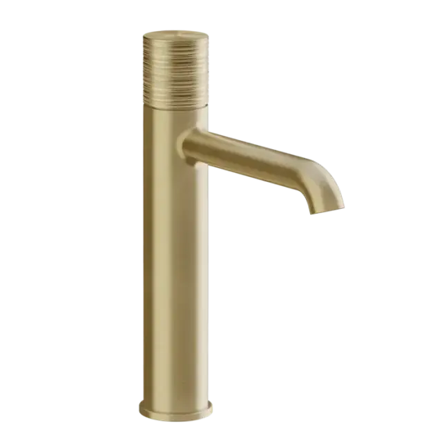 Смеситель для раковины Gessi HABITO RIGATO 70306#727 цвет-браш.латунь PVD