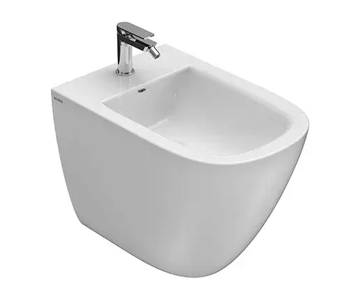 GLOBO LA009BI Биде напольное приставное STOCKHOLM, размер 58 см, крепление в комплекте, цвет bi (Bia