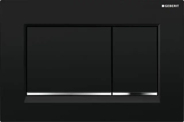 Клавиша смыва для унитаза, Geberit, Sigma30, шгв 246*12*164, цвет-черный/глянцевый хром/черный