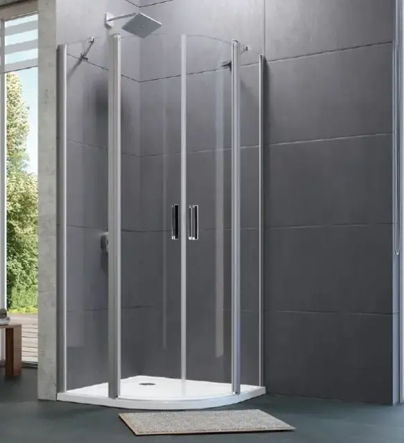 Дверь, Huppe, Design Pure, шв 1000*2000, Black Edition, цвет стекла-прозрачный (для заказа готового душевого ограждения 1/4 круга с двухстворчатой дверью необходимо выбрать 2 шт)