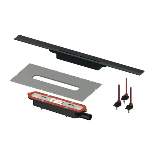 Дренажный канал, TECE, TECEdrainprofile, шдв 55*1000*51, цвет крышки-черный сатин