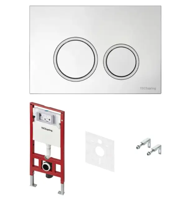 Инсталляция, TECE, TeceSpring R, для унитаза, шгв 506*165*1144, цвет клавиши/панели-хром глянцевый