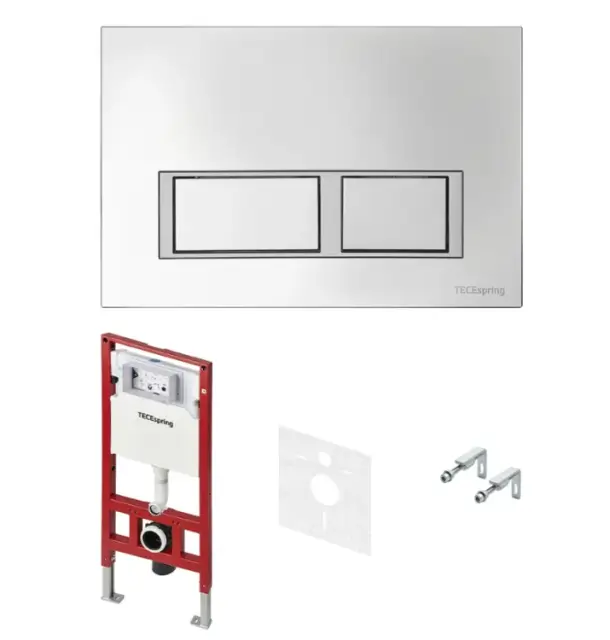 Инсталляция, TECE, TeceSpring V, для унитаза, шгв 506*165*1144, цвет клавиши/панели-хром глянцевый