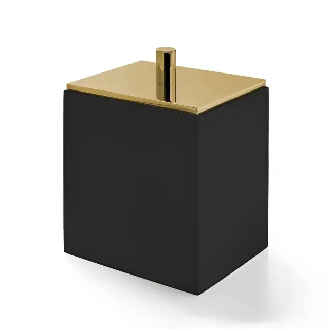 Контейнер для ватных дисков/палочек 3SC BeMood Black BEMN48AGO цвет-black/gold matte