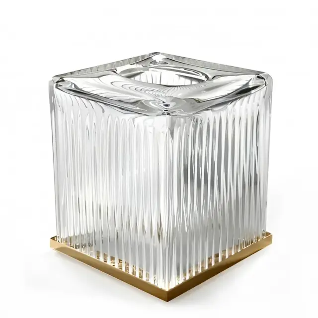 Контейнер для салфеток 3SC Elegance EL71ACRGO цвет-clear crystal/matte gold