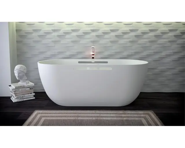 Knief K.Stone 0600-610-01 ванна LOTUS отдельностоящая, с ручками, 170x75x63Hсм, белая матовая