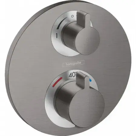 Смеситель для душа, Hansgrohe, Ecostat S, на 2 потребителя, цвет-хром черный брашированный