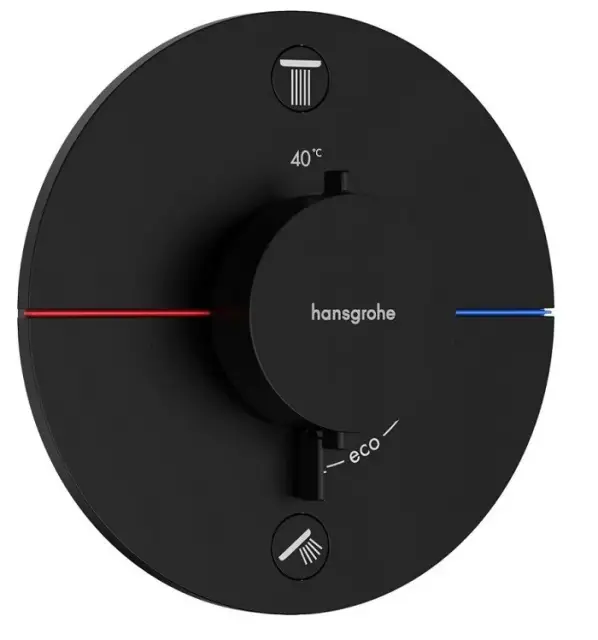 Смеситель для душа, Hansgrohe, ShowerSelect Comfort S, для 2 потребителей, цвет-черный матовый