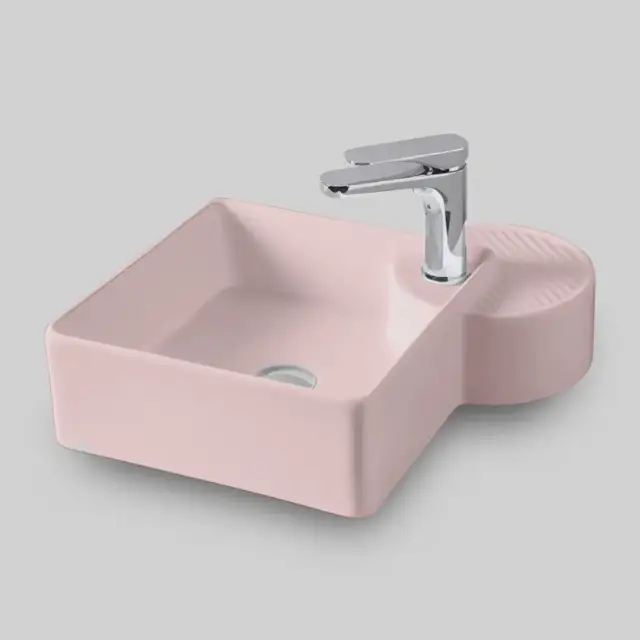Раковина Art Ceram Cartesio CAL003.33.00 Цвет- розовый глянцевый