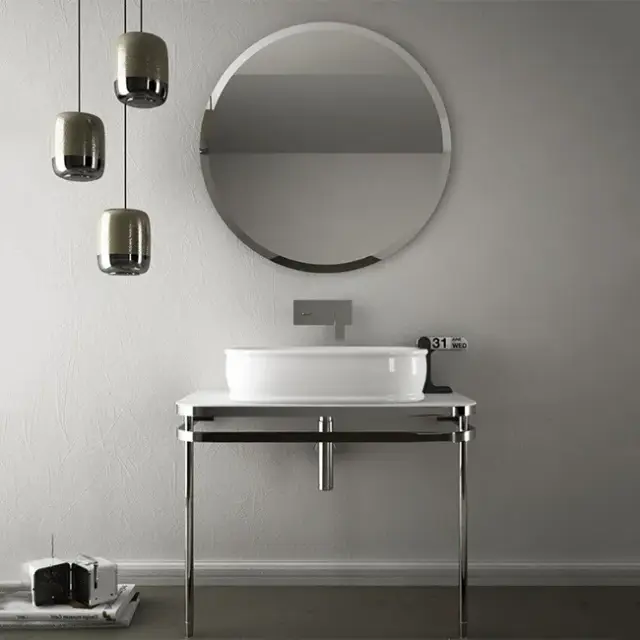 Консоль для ванной комнаты Art Ceram AZULEY AZA003.71;01+ATL002.01;00+ACA036.01 хром/белый лак/белый блестящий