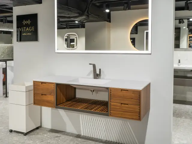 Комплект мебели с раковиной Milldue FJORD 6703+6689+6691+6703+2930.144 BASALTO-338/NOCE CANALETTO-7474/MILLTEK GEL BIANCO OPACO