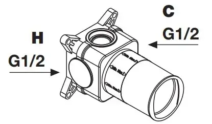 Внутренняя часть встр. смесителя G1/2 черный матовый