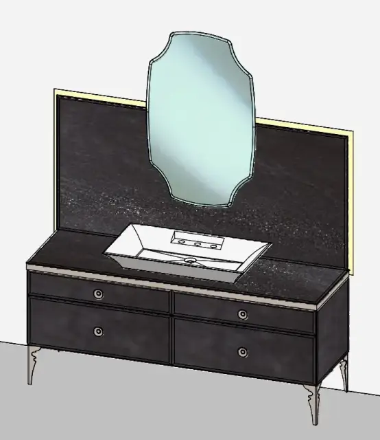 Комплект мебели с раковиной Milldue MAJESTIC 3233+9847+4138+5818+9767+3290.sx+3290.dx+2488*2+4057 elephant bronze 79, acciaio bronzo 91, matt nero lacquer 22