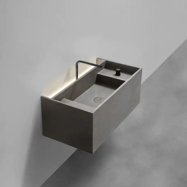 Раковина Antonio Lupi MYSTREET+ESSENTIA MYSTRA190+BRIDA235+MYSTRLED90+ES101QV+ES601RV+NANO STONE GREY/NERO OPACO