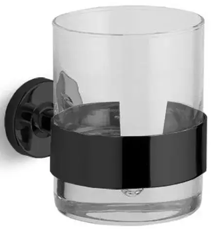 Стакан Bertocci Cinquecento 110.0500.0800 прозрачное стекло/черный матовый