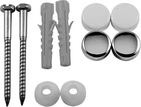 Крепление для напольных унитазов и биде, колпачки белые (2 шт.)