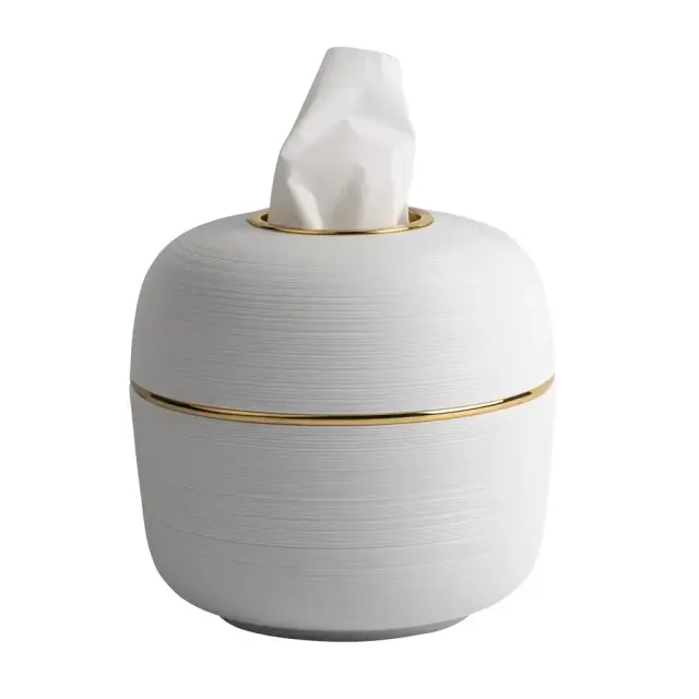 Контейнер для салфеток Cristal&Bronze HÉMISPHÈRE FS13-D1-655 белый Лиможский фарфор/золото