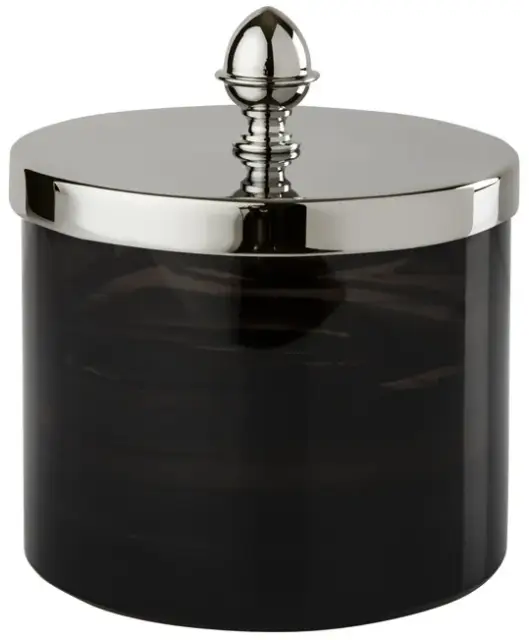 Баночка большая с крышкой d.33*13h обсидиан/никель