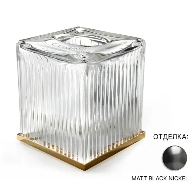 Контейнер для салфеток 3SC Elegance EL71ACRCFM прозрачный хрусталь/MATT BLACK NICKEL