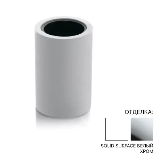 Стакан Bertocci TRECENTO 125.4831.0000 solid surface белый/хром