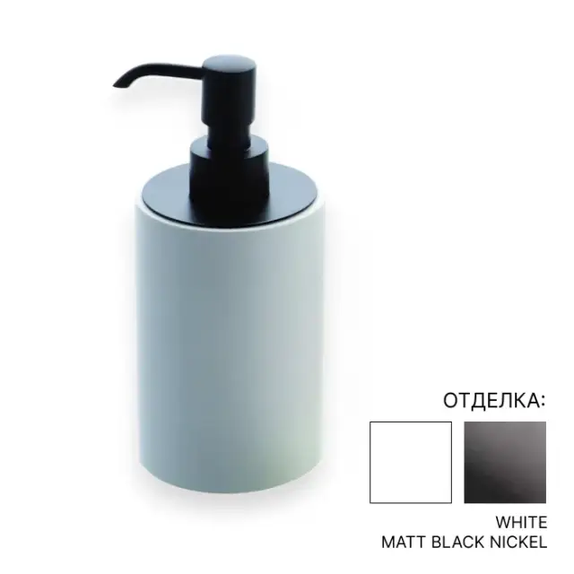 Дозатор Bertocci TRECENTO 125.4848.6850 цвет-Nickel Nero Matt/solid surface-белый