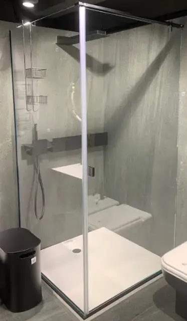 Ограждение в угол Agape PLAN-A APLC1.X0900.Z0900.DX.EN anodizzato spazzolato nero/стекло extrachiaro