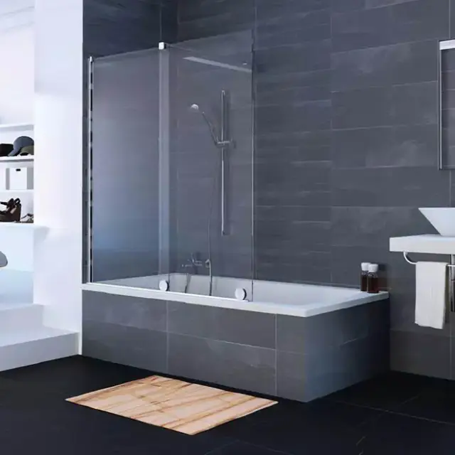 Шторка на ванну HUPPE XTENSA KY S K1S1 T WALK-IN 21HQ5E9999927500 блестящее серебро/прозрачное стекло Anti-Plaque