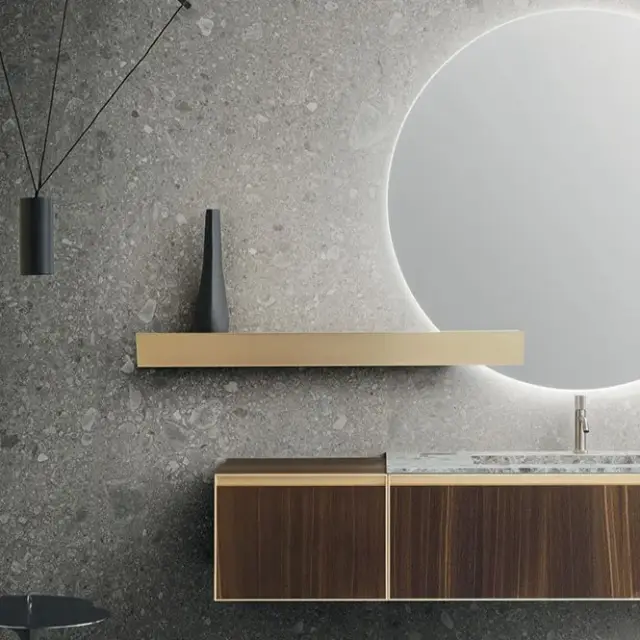 Полка для ванной Arbi Slide V280 цвет-ORO SPAZZOLATO