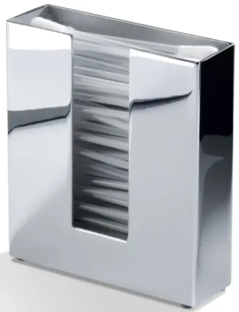 Контейнер для ватных палочек, настольный 9.5*2.5*h9.5 хром