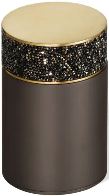 Баночка с крышкой d.6.5*h9.8 темная бронза/матовое золото/кристаллы Swarovski