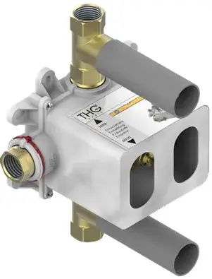 Скрытая часть термостатического смесителя 3/4'' с двумя запорными вентилями без отделки