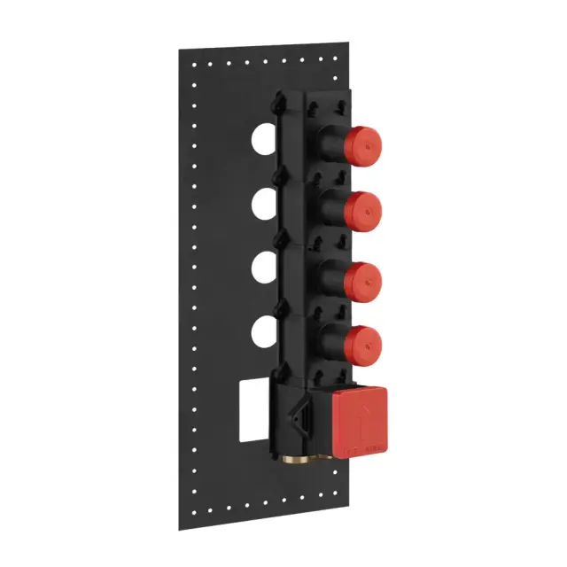 Внутренняя часть термостатического смесителя для душа с 4 независ.выходами 14*13*h45 Chrome