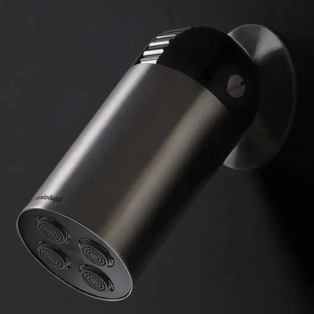 Верхний душ Antonio Lupi Azimut AZIMUT.GR Satin stainless steel/Nero opaco/Grafite