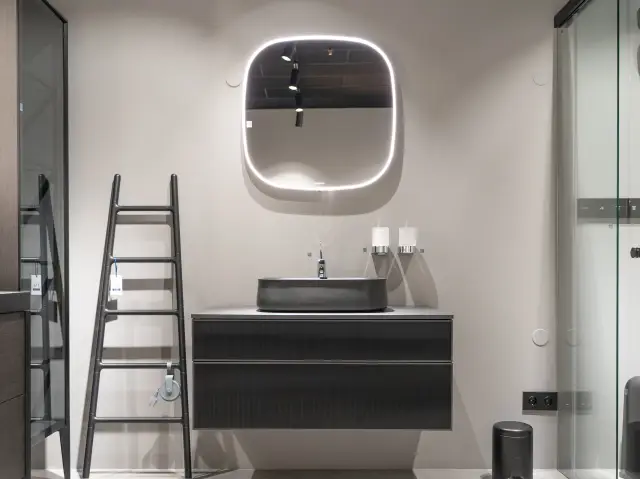 Комплект мебели с раковиной Duravit ZENCHA ZE4821063800E00+23735513791+0050760000 фронт-Black Line Structure, корпус-Graphite Super Matt, раковина-антрацит матовый WonderGliss