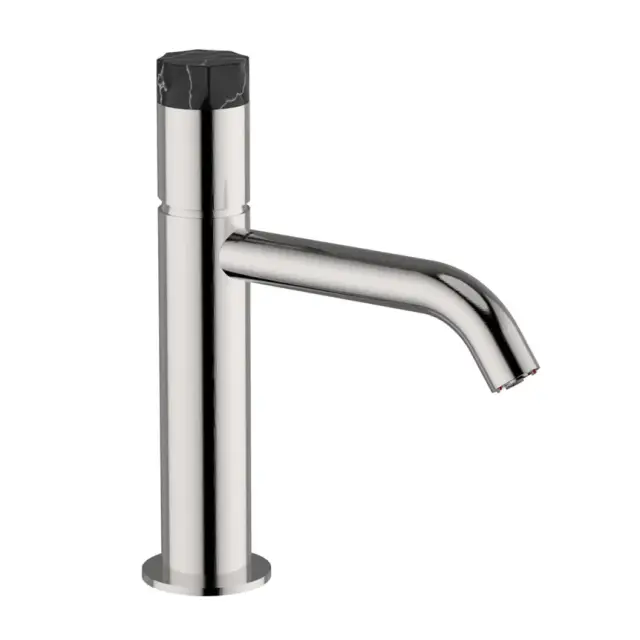 Смеситель для раковины Cisal X32 X50005045X нержавеющая сталь/черный мрамор