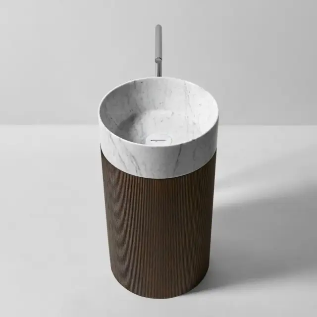 Раковина Antonio Lupi RIGATINO RIGATINO база-ROVERE THERMO, раковина-мрамор BIANCO CARRARA