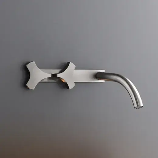 Смеситель для раковины CEA Ziqq ZIQ02WEL сталь глянцевая, шпон венге