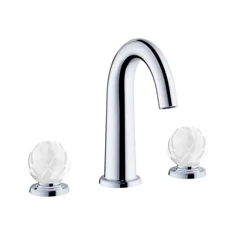 Смеситель для раковины Jorger BELLEDOR 631.30.300.000-37 хром, ручки с окантовкой чёрный/платина