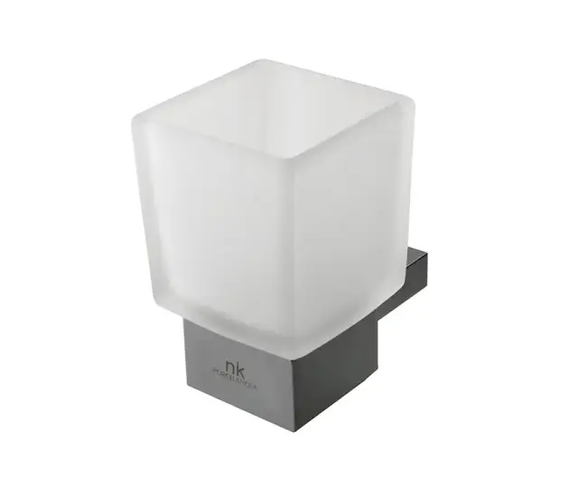 NOKEN URBAN C Стакан настенный, стекло/браш. титан